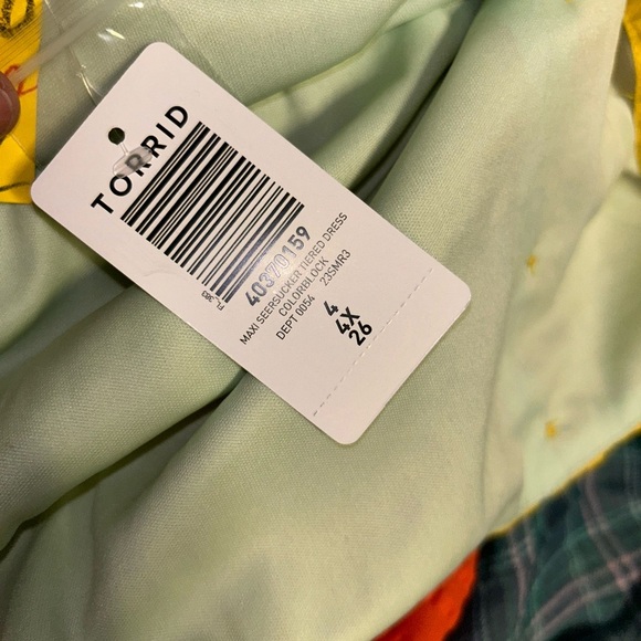 Torrid Maxi Seersucker Tiered Dress sun dress 4X 26 - Picture 5 of 5